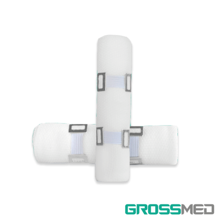 Venda Elástica Ajustable Max Con Clip 12 cm x 4 mts (Blanca) - Caja x 20 Unidades - GROSSMED