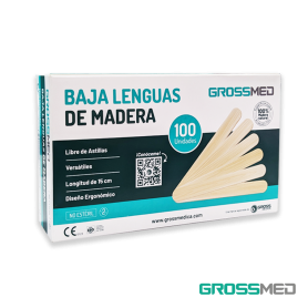 Baja Lengua de Madera - Caja x 100 Unds - GROSSMED