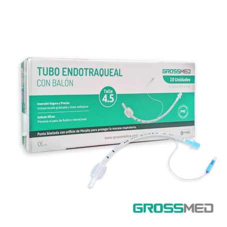 Tubo Endotraqueal Estándar con Balón 4,5 mm (E) - Caja x 10 Unidades - GROSSMED