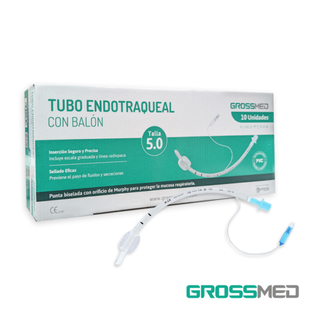 Tubo Endotraqueal Estándar con Balón 5,0 mm (E) - Caja x 10 Unidades - GROSSMED