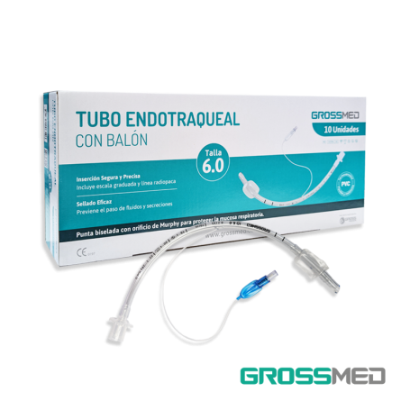 Tubo Endotraqueal Estándar con Balón 6,0 mm (E) - Caja x 10 Unidades - GROSSMED