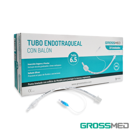 Tubo Endotraqueal Estándar con Balón 6,5 mm (E) - Caja x 10 Unidades - GROSSMED