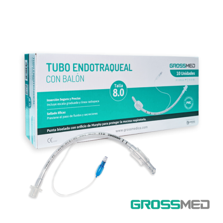 Tubo Endotraqueal Estándar con Balón 8,0 mm (E) - Caja x 10 Unidades - GROSSMED