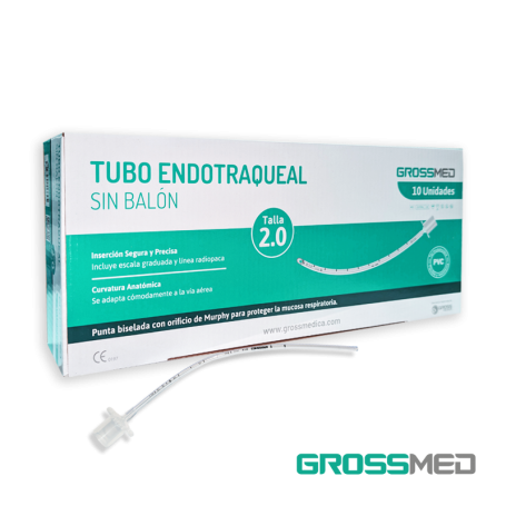 Tubo Endotraqueal Estándar Sin Balón 2,0 mm (E) - Caja x 10 Unidades - GROSSMED