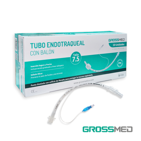 Tubo Endotraqueal Estándar con Balón 7,5 mm (E) - Caja x 10 Unidades - GROSSMED