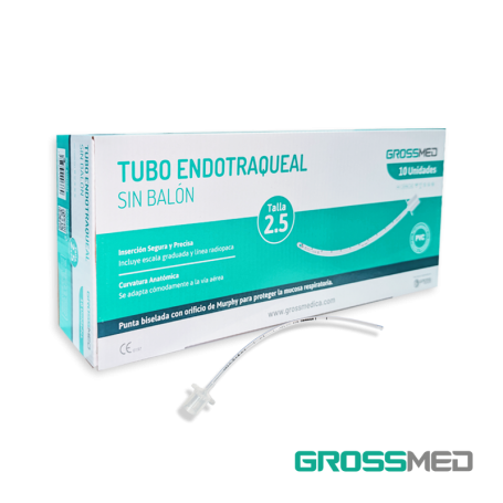 Tubo Endotraqueal Estándar Sin Balón 2,5 mm (E) - Caja x 10 Unidades - GROSSMED