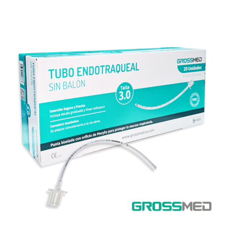 Tubo Endotraqueal Estándar Sin Balón 3,0 mm (E) - Caja x 10 Unidades - GROSSMED