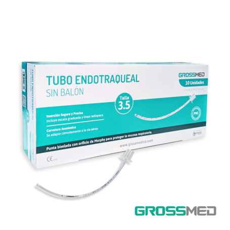 Tubo Endotraqueal Estándar Sin Balón 3,5 mm (E) - Caja x 10 Unidades - GROSSMED