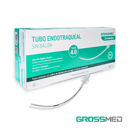 Tubo Endotraqueal Estándar Sin Balón 4,0 mm (E) - Caja x 10 Unidades - GROSSMED