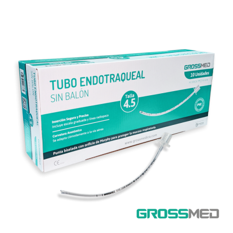 Tubo Endotraqueal Estándar Sin Balón 4,5 mm (E) - Caja x 10 Unidades - GROSSMED