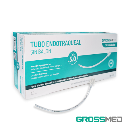 Tubo Endotraqueal Estándar Sin Balón 5,0 mm (E) - Caja x 10 Unidades - GROSSMED