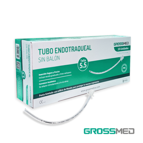 Tubo Endotraqueal Estándar Sin Balón 5,5 mm (E) - Caja x 10 Unidades - GROSSMED