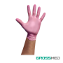 Guantes de Nitrilo para Examen (Sin Polvo) Talla XS - Rosados - Caja x 100 Unidades - GROSSMED