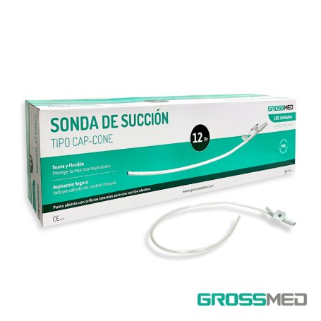 Sonda de Succión de PVC - Tipo Cap-Cone 12 Fr (E) - Caja x 100 Unidades - GROSSMED