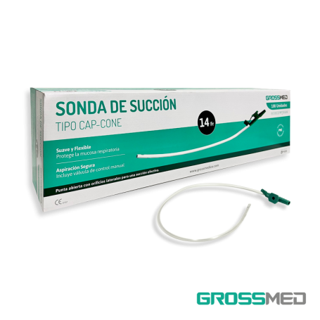 Sonda de Succión de PVC - Tipo Cap-Cone 14 Fr (E) - Caja x 100 Unidades - GROSSMED