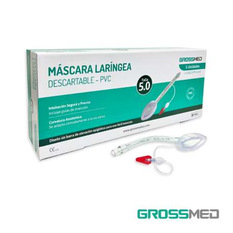 Máscara Laríngea Descartable de PVC (Talla 5.0) (E) - Caja x 5 Unidades - GROSSMED