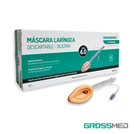 Máscara Laríngea Descartable de Silicona (Talla 4.0) (E) - Caja x 5 Unidades - GROSSMED