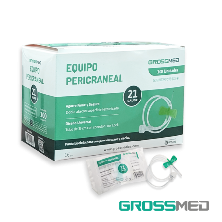 Equipo Pericraneal (Scalp) 21G (E) - Caja x 100 Unidades - GROSSMED
