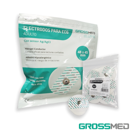Electrodo ECG (Adulto) 48 x 45 mm - Paquete x 50 Unidades - GROSSMED