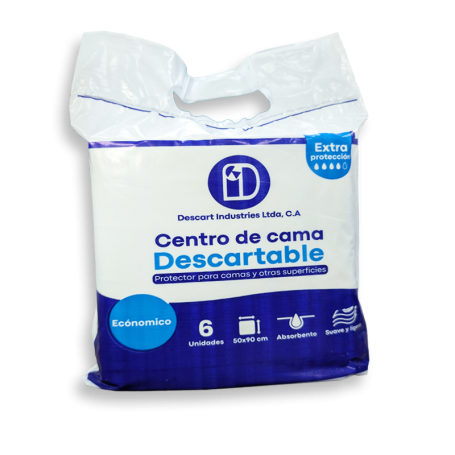 Centro de Cama Descartable - Paquete x 6 Unidades - DESCART