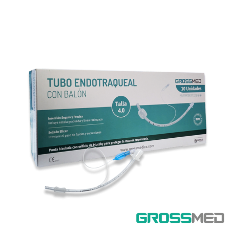 Tubo Endotraqueal Estándar con Balón 4,0 mm (E) - Caja x 10 Unidades - GROSSMED