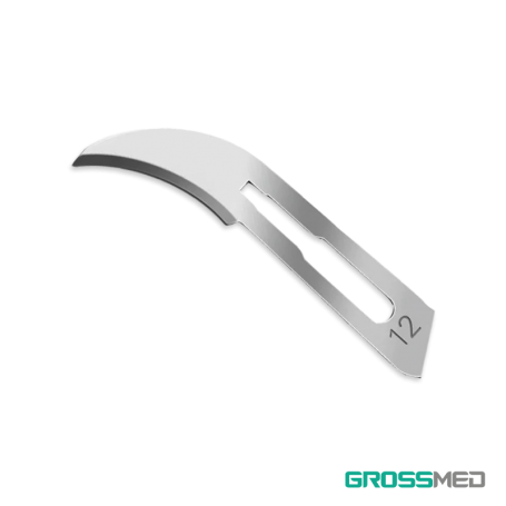 Hojilla de Bisturí 12 (Acero) - Caja x 100 Unidades - GROSSMED