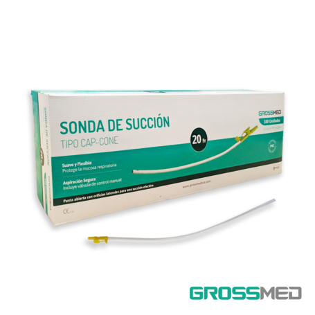 Sonda de Succión de PVC - Tipo Cap-Cone 20 Fr (E) - Caja x 100 Unidades - GROSSMED