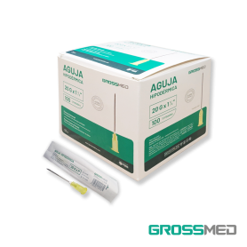 Aguja Hipodérmica 20G x1" (E) - Caja x 100 Unidades - GROSSMED
