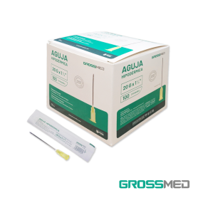 Aguja Hipodérmica 20G x1 1/2" (E) - Caja x 100 Unidades - GROSSMED
