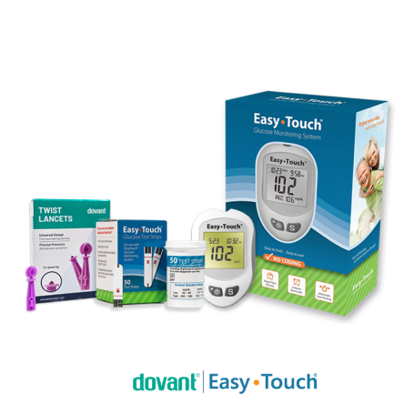 TuMaterialMédico.com | Combo Glucómetro Tiras y Lancetas EASY TOUCH - DOVANT