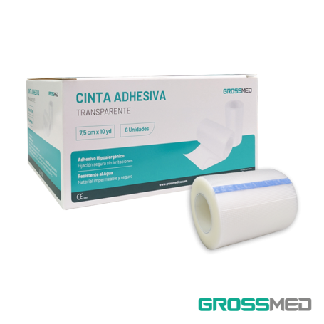 TuMaterialMédico.com | Cinta Adhesiva de Transparente 7.5 cm x 10 yd GROSSMED