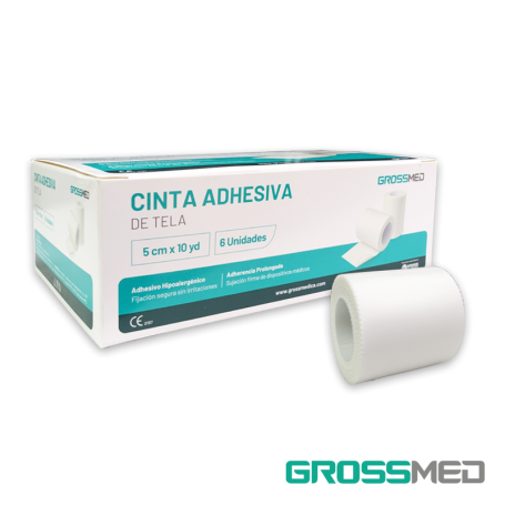 TuMaterialMédico.com | Cinta Adhesiva de Tela 5 cm x 10 yd GROSSMED
