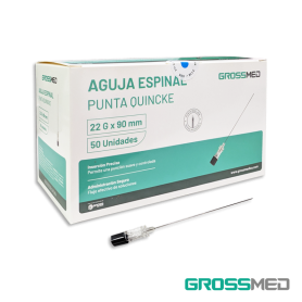 TuMaterialMédico.com |Aguja Espinal Biselada 22G GROSSMED