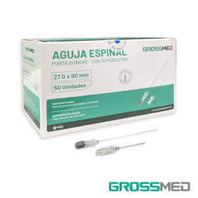 TuMaterialMédico.com |Aguja Espinal Biselada 27G Con Introductor GROSSMED