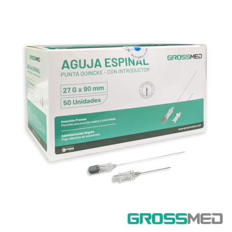 TuMaterialMédico.com |Aguja Espinal Biselada 27G Con Introductor GROSSMED