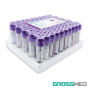 TuMaterialMédico.com | Tubos de Recolección de Sangre de Vidrio Tapa Morada GROSSMED