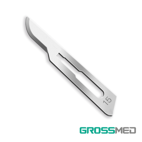 Hojilla de Bisturí 15 (Acero) - Caja x 100 Unidades - GROSSMED