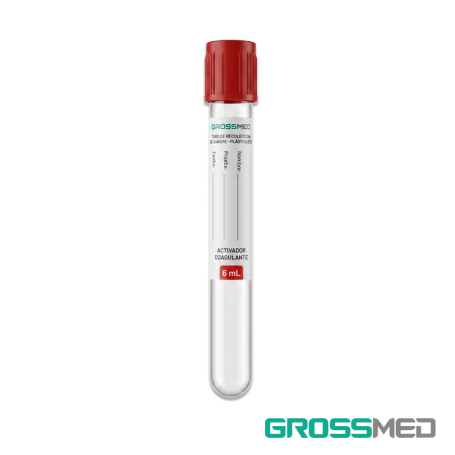 TuMaterialMédico.com | Tubos de Recolección de Sangre de PET Tapa Roja (Con Activador) GROSSMED