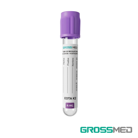 TuMaterialMédico.com | Tubos de Recolección de Sangre de PET Tapa Morada GROSSMED