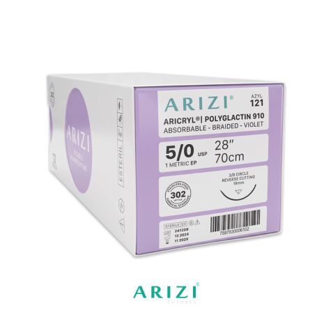 TuMaterialMédico.com | Aricryl 121: Poliglactina 910 5/0 ARIZI