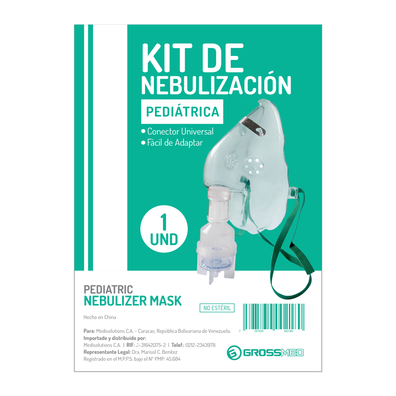 mascarilla para nebulizar kit pediátrico unidad grossmed