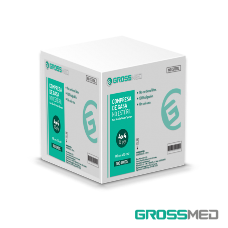 Compresa de Gasa No Estéril 4"x 4" - Empaque x 100 Unidades - GROSSMED