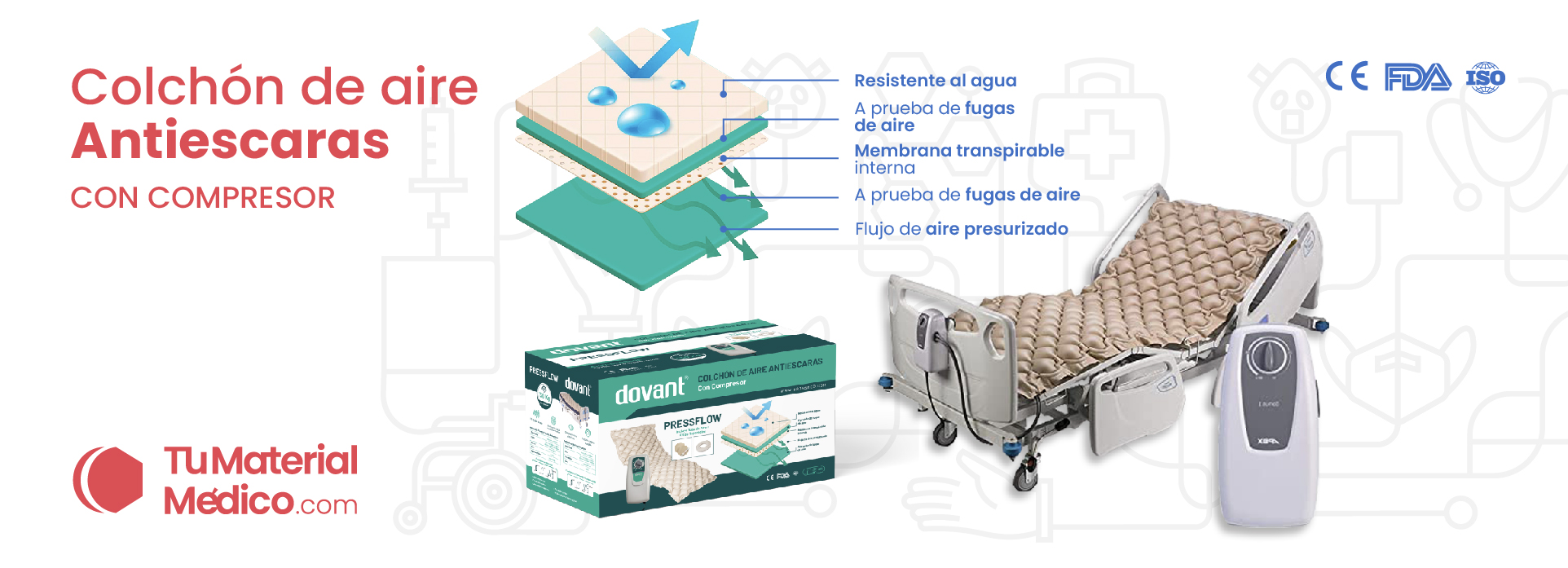 COLCHON ANTIESCARAS PRESSFLOW DOVANT