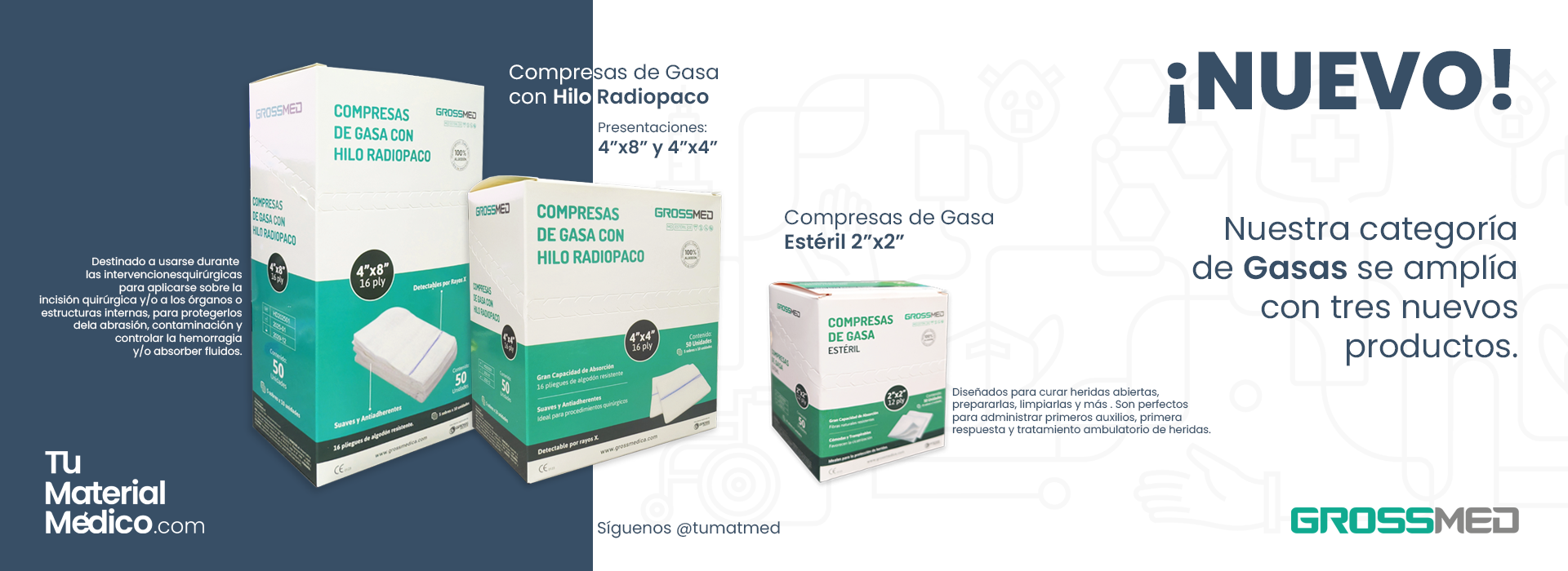 Gasas con Hilo Radiopaco