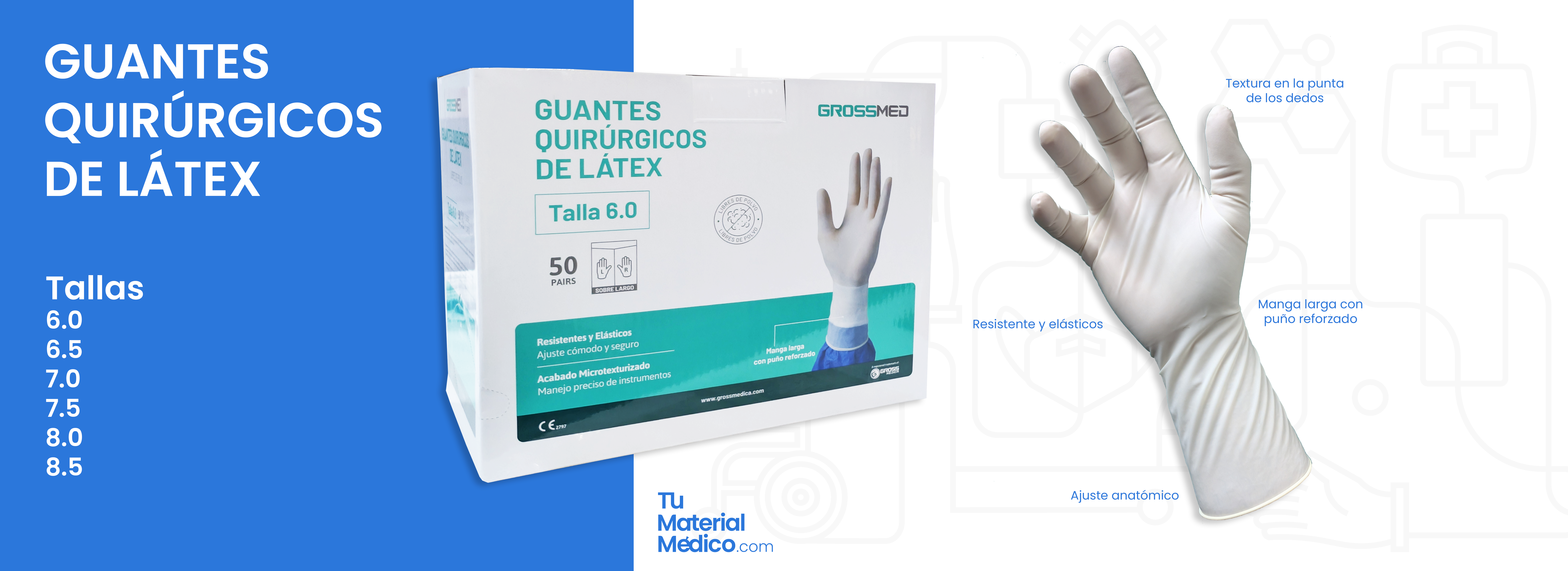 Guantes Quirurgicos de sobre largo